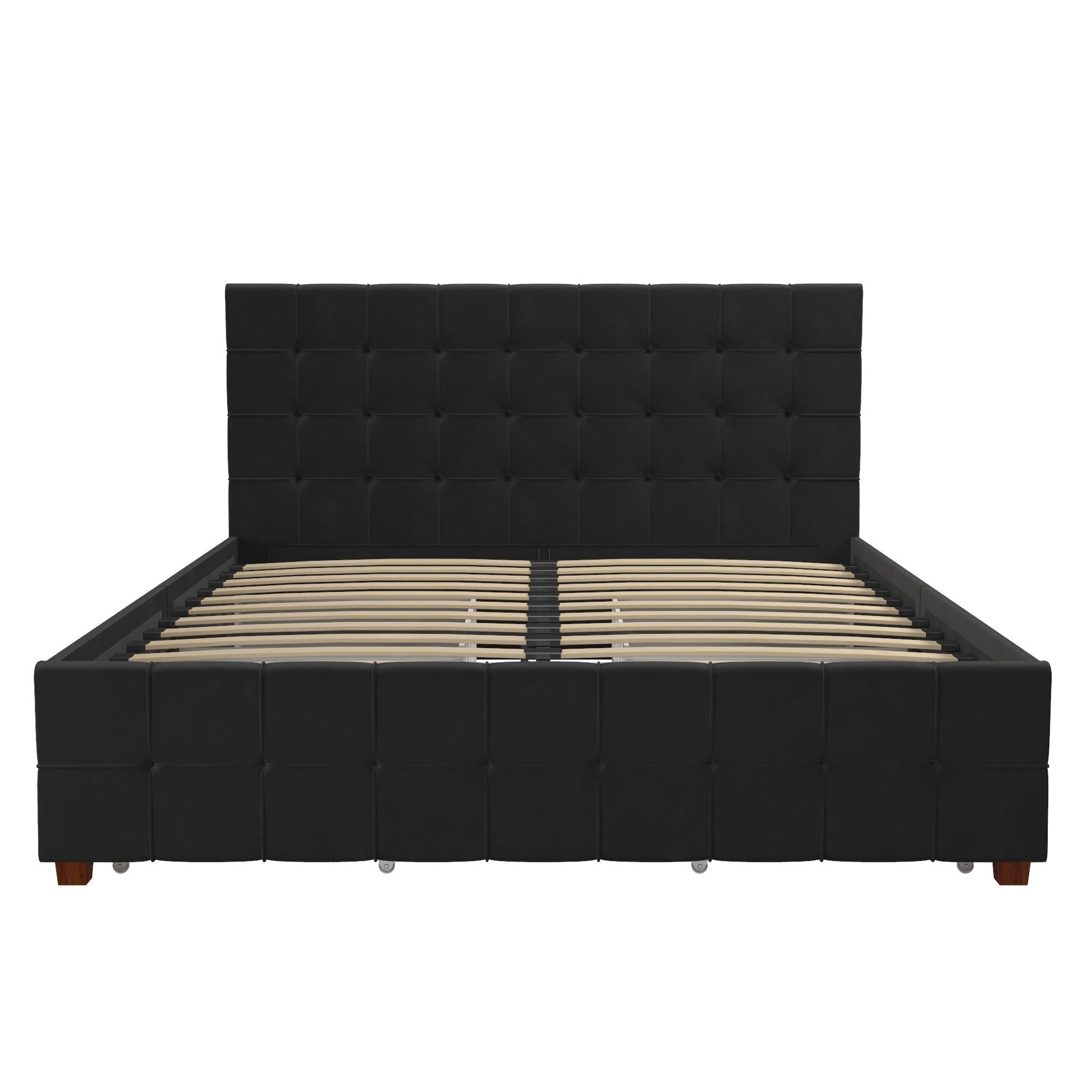 Elizabeth Upholstered Bed with Storage - Black - Queen