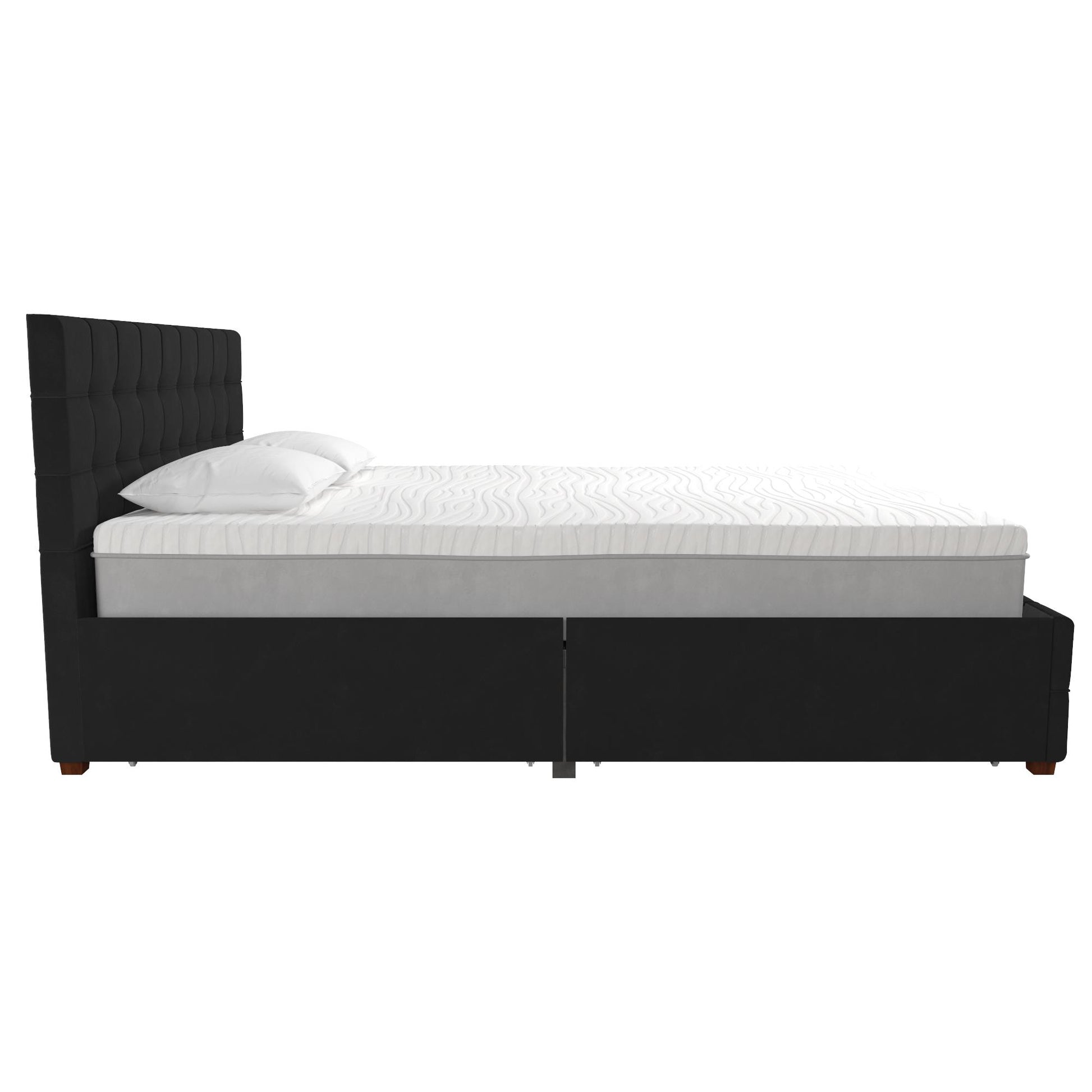 Elizabeth Upholstered Bed with Storage - Black - Queen