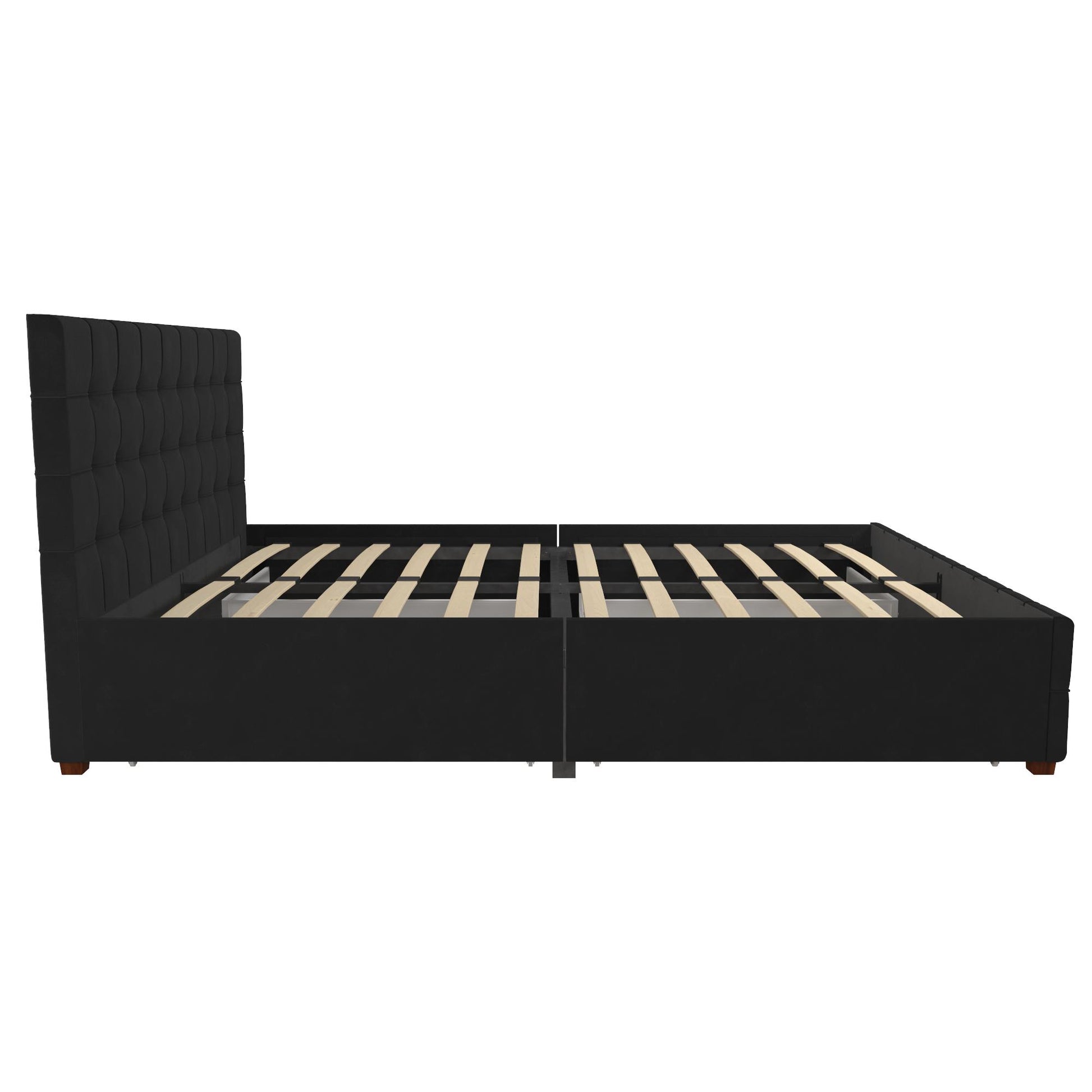 Elizabeth Upholstered Bed with Storage - Black - Queen