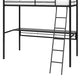 Shawn Metal Loft Bed with Desk with Metal Frame and Integrated Ladder - Black - Twin