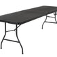 8 ft Fold-in-Half Banquet Folding Table with Handle - Black - 8’ FIH