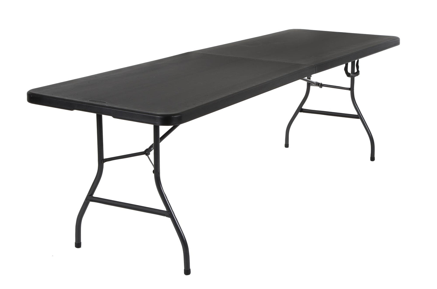 8 ft Fold-in-Half Banquet Folding Table with Handle - Black - 8’ FIH