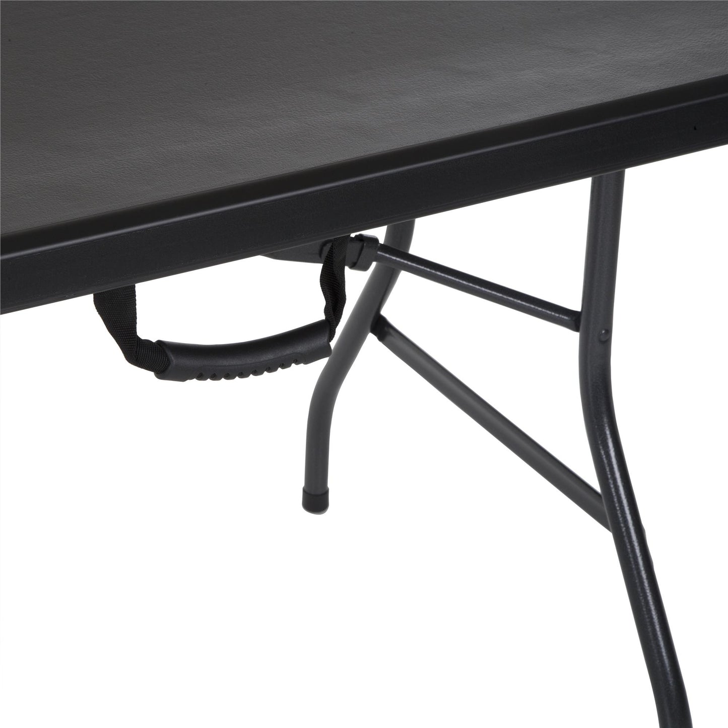 8 ft Fold-in-Half Banquet Folding Table with Handle - Black - 8’ FIH