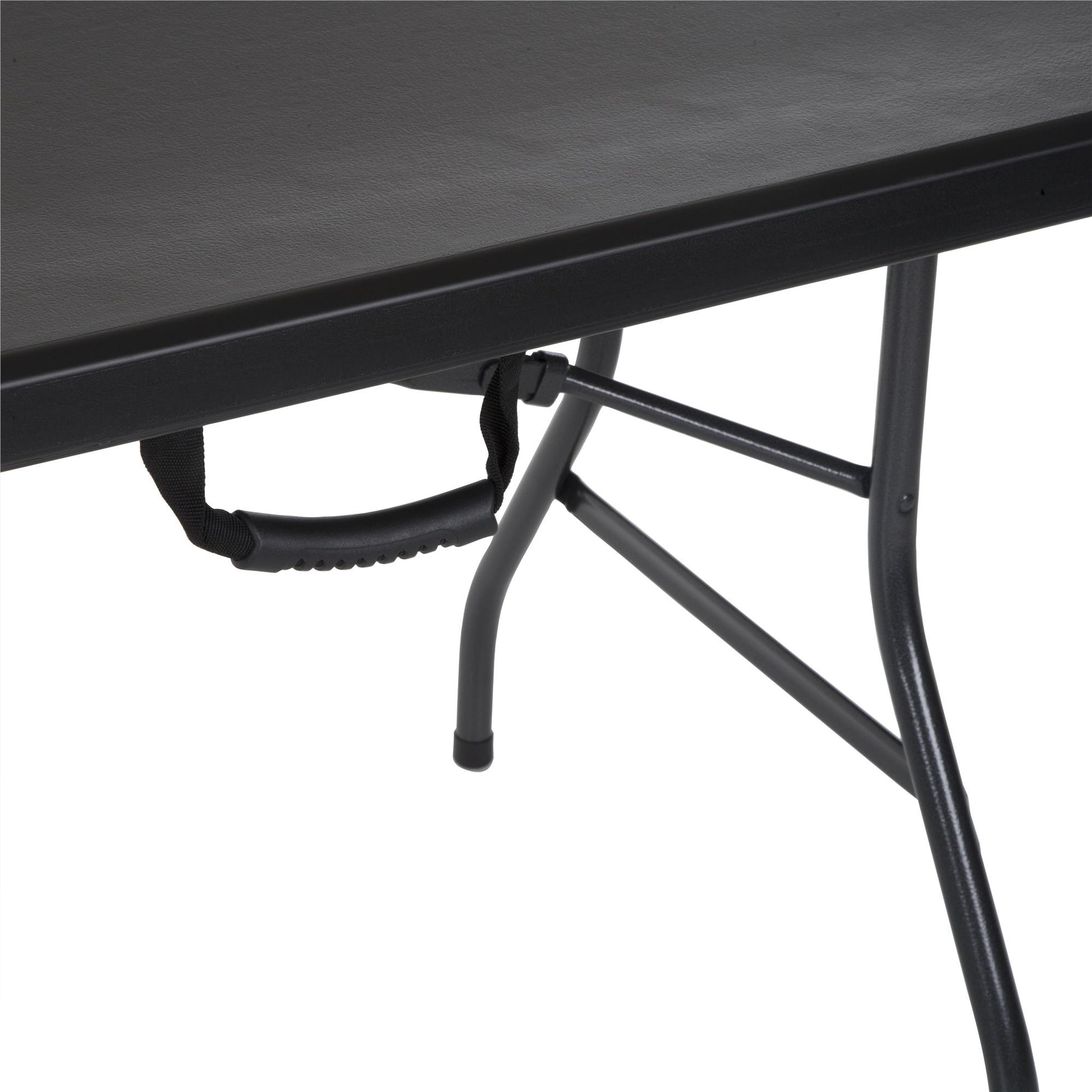 8 ft Fold-in-Half Banquet Folding Table with Handle - Black - 8’ FIH