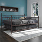 Manila Metal Daybed and Trundle Set with Sturdy Metal Frame and Slats - Bronze - Queen
