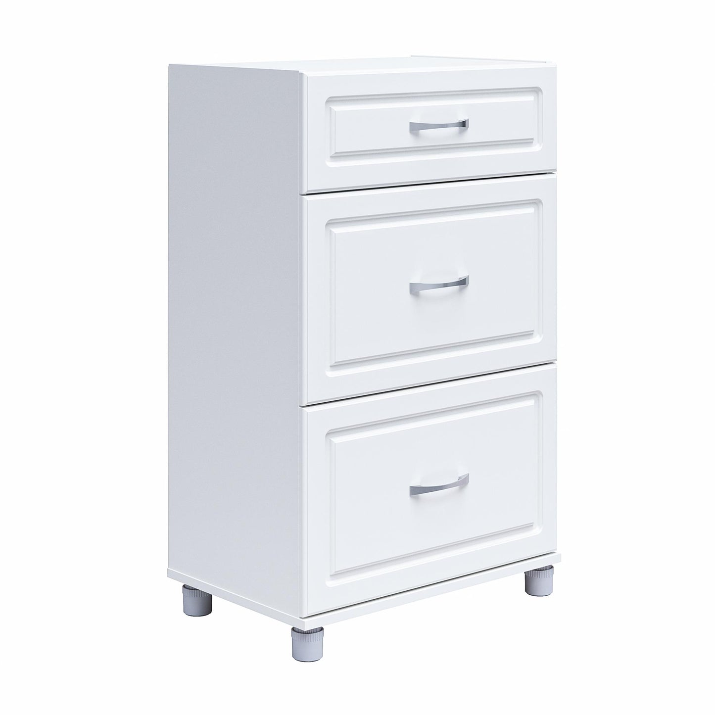 Kendall 24 Inch Multipurpose 3 Drawer Base Storage Cabinet - White
