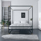 Celeste Canopy Metal Bed - Black - Full