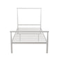 Calixa Modern Metal Bed Multiple Colors with Height Adjustment Options - White - Twin