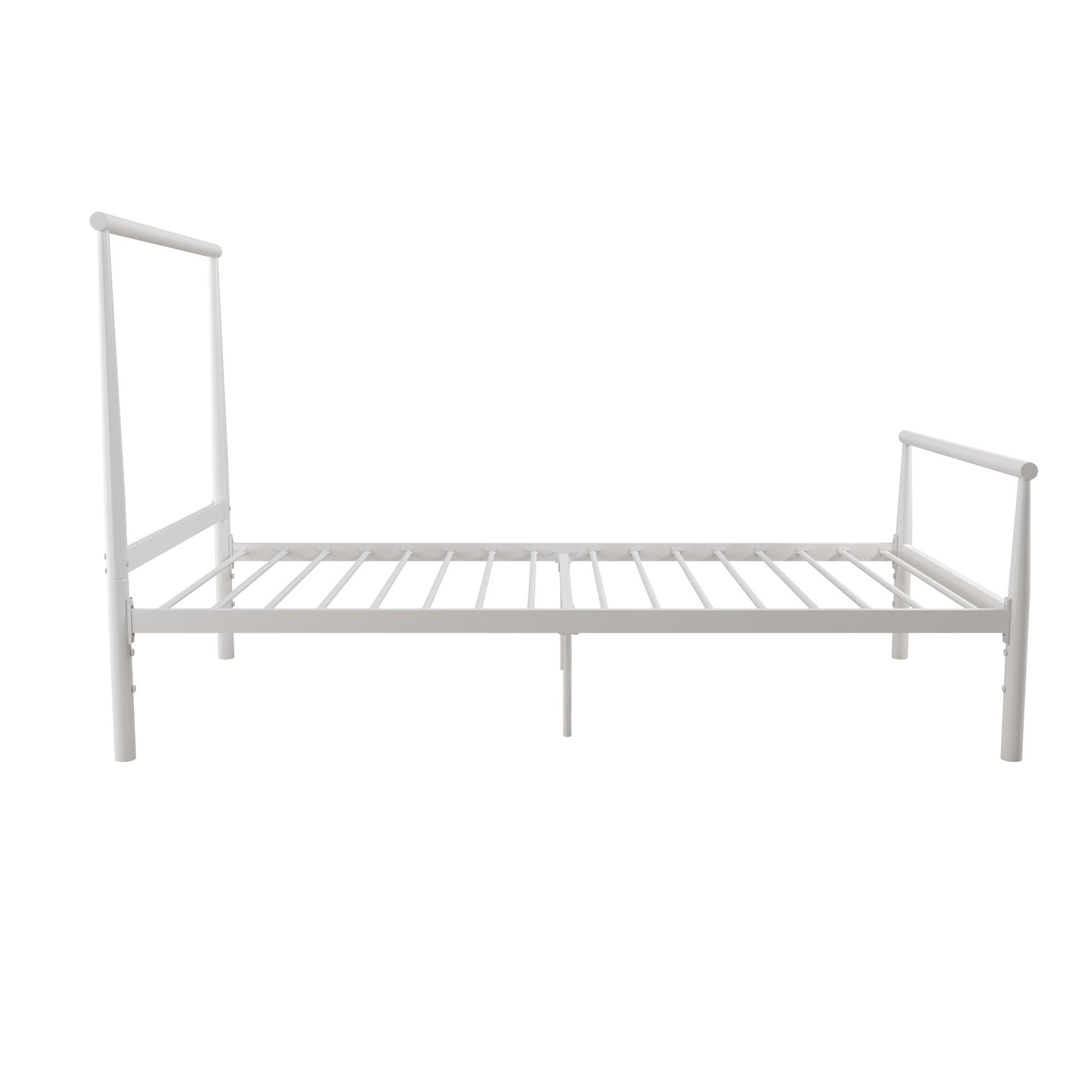 Calixa Modern Metal Bed with Multiple Height Adjustment Options - White - Twin