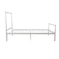 Calixa Modern Metal Bed Multiple Colors with Height Adjustment Options - White - Twin