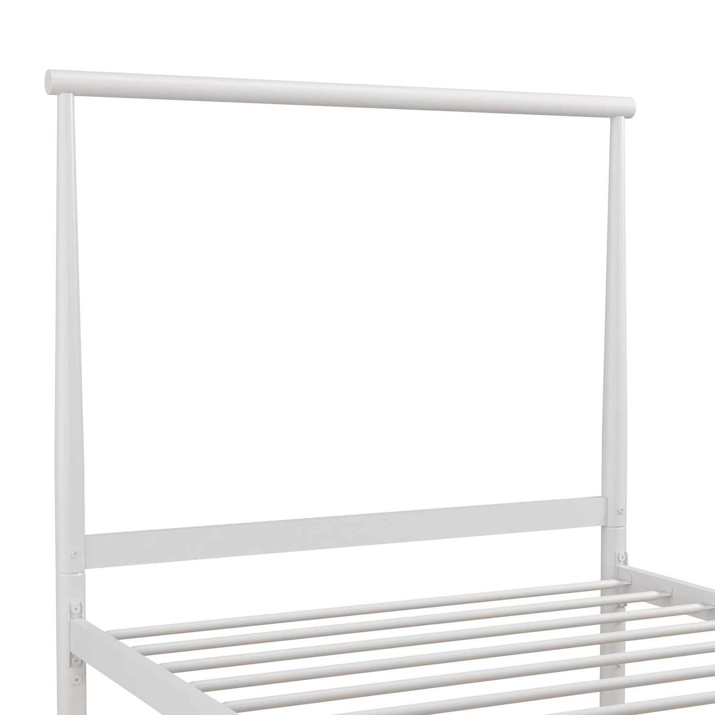 Calixa Modern Metal Bed with Multiple Height Adjustment Options - White - Twin