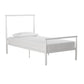 Calixa Modern Metal Bed Multiple Colors with Height Adjustment Options - White - Twin