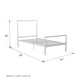 Calixa Modern Metal Bed Multiple Colors with Height Adjustment Options - White - Twin