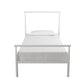 Calixa Modern Metal Bed Multiple Colors with Height Adjustment Options - White - Twin