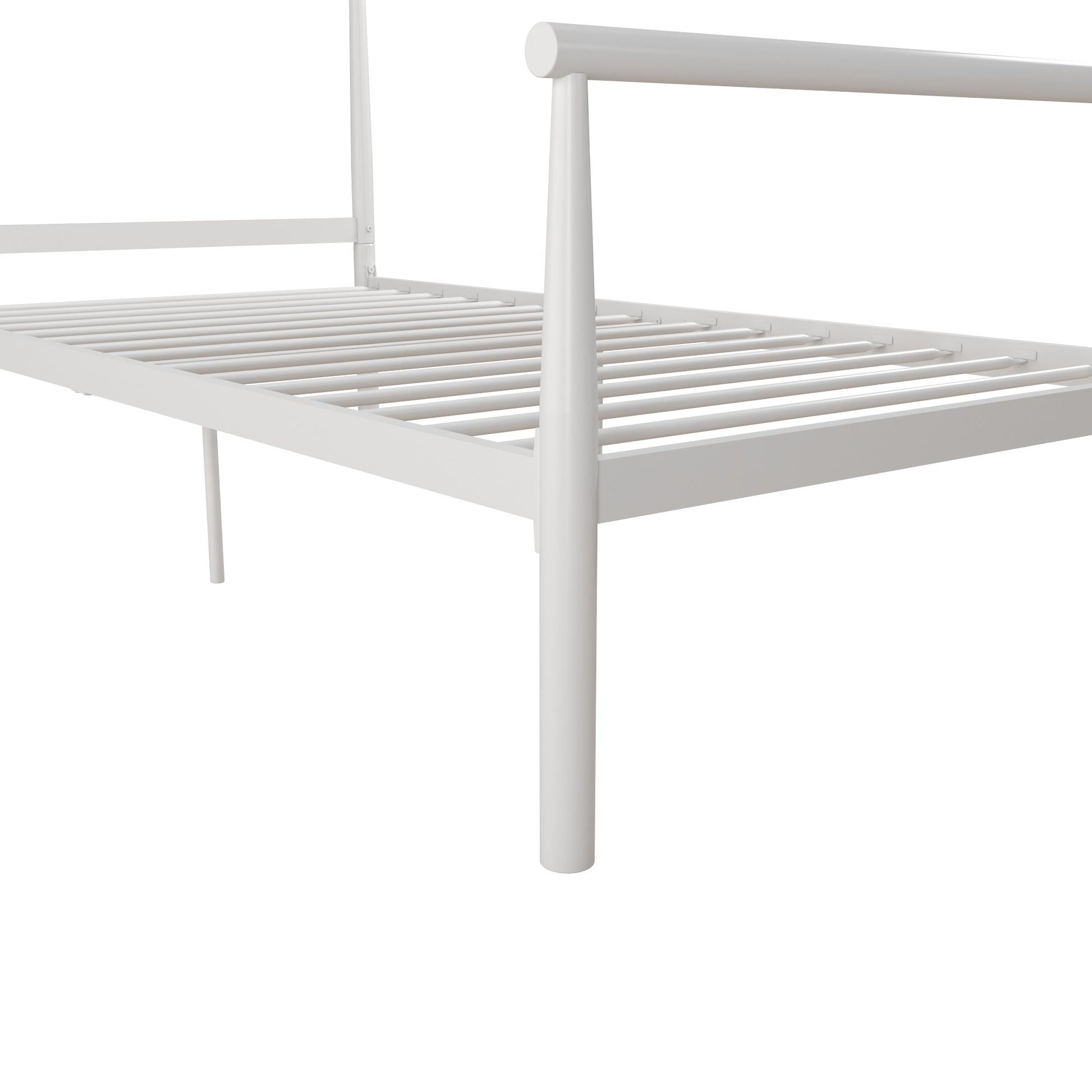 Calixa Modern Metal Bed with Multiple Height Adjustment Options - White - Twin