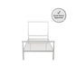 Calixa Modern Metal Bed Multiple Colors with Height Adjustment Options - White - Twin