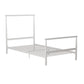 Calixa Modern Metal Bed Multiple Colors with Height Adjustment Options - White - Twin