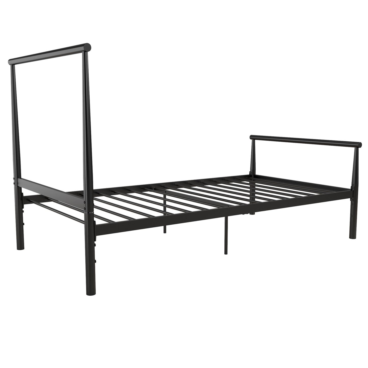 Calixa Modern Metal Bed with Multiple Height Adjustment Options - Black - Twin