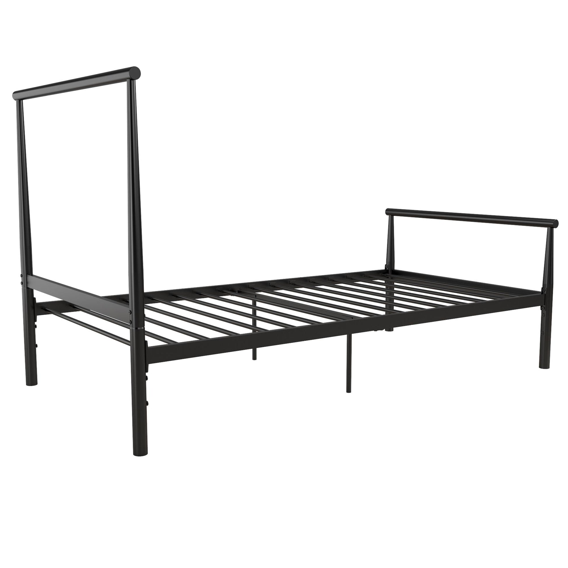 Calixa Modern Metal Bed with Multiple Height Adjustment Options - Black - Twin