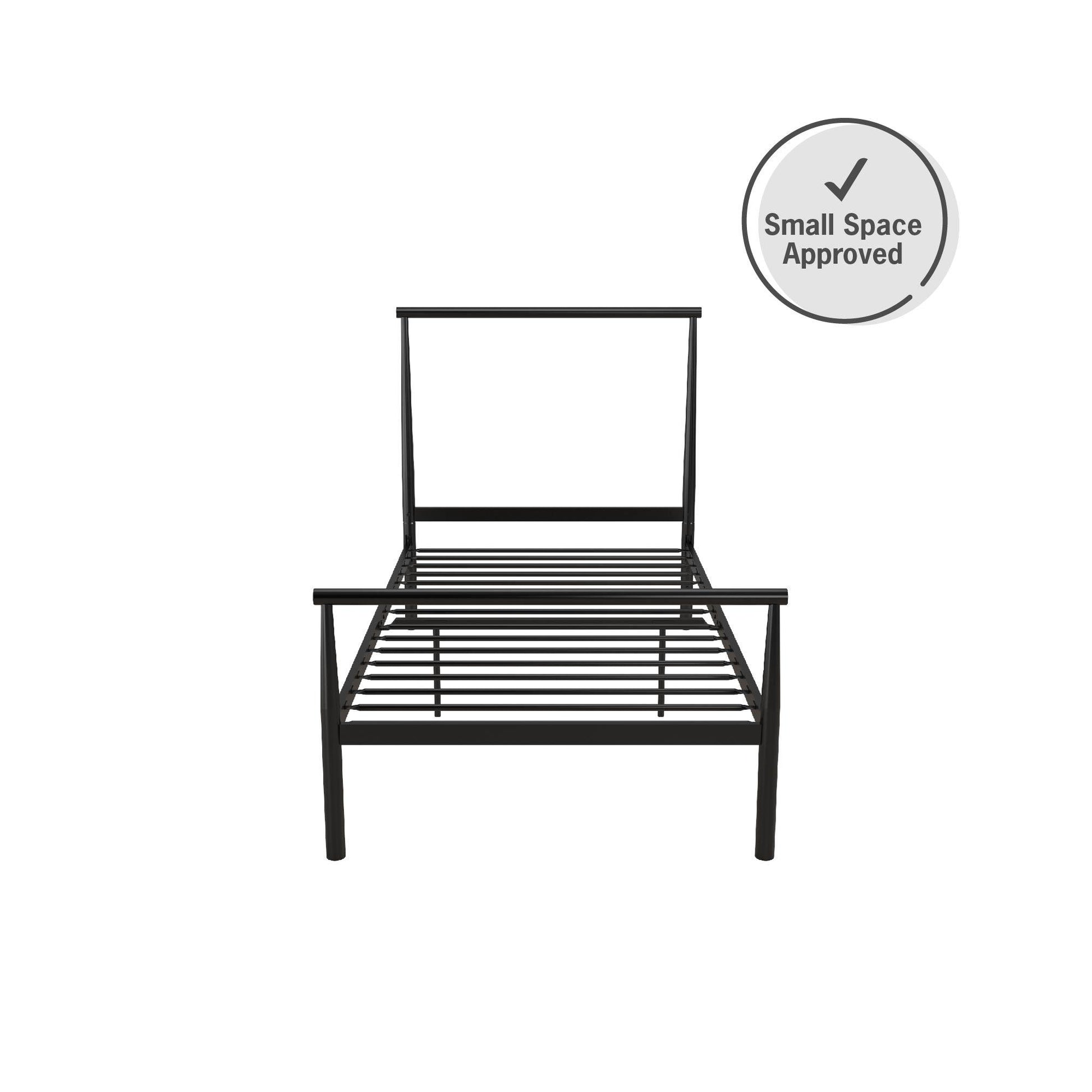 Calixa Modern Metal Bed with Multiple Height Adjustment Options - Black - Twin