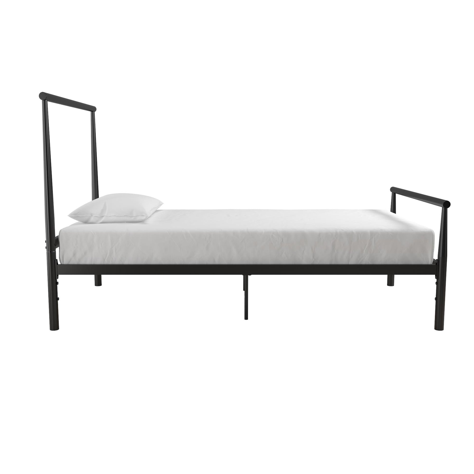 Calixa Modern Metal Bed with Multiple Height Adjustment Options - Black - Twin