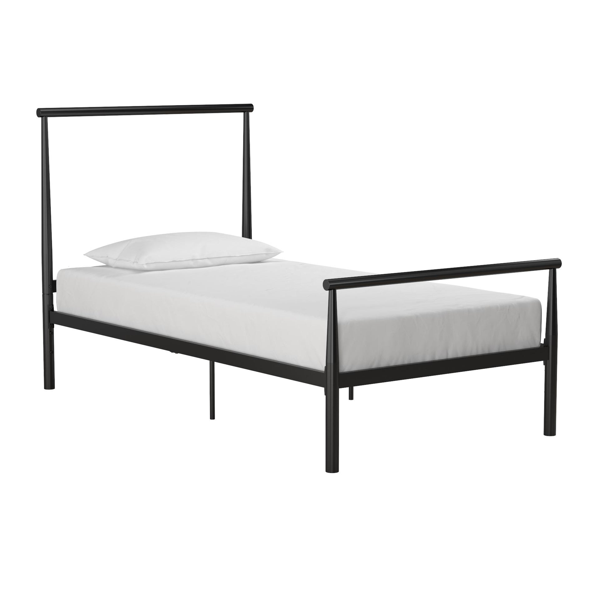 Calixa Modern Metal Bed with Multiple Height Adjustment Options - Black - Twin