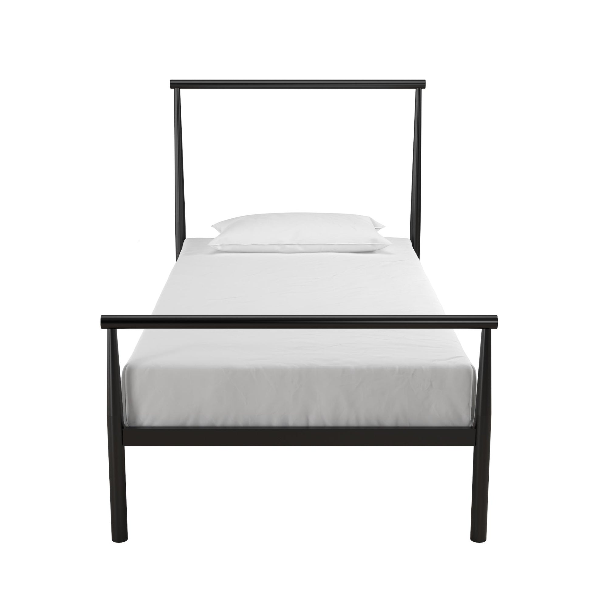 Calixa Modern Metal Bed with Multiple Height Adjustment Options - Black - Twin