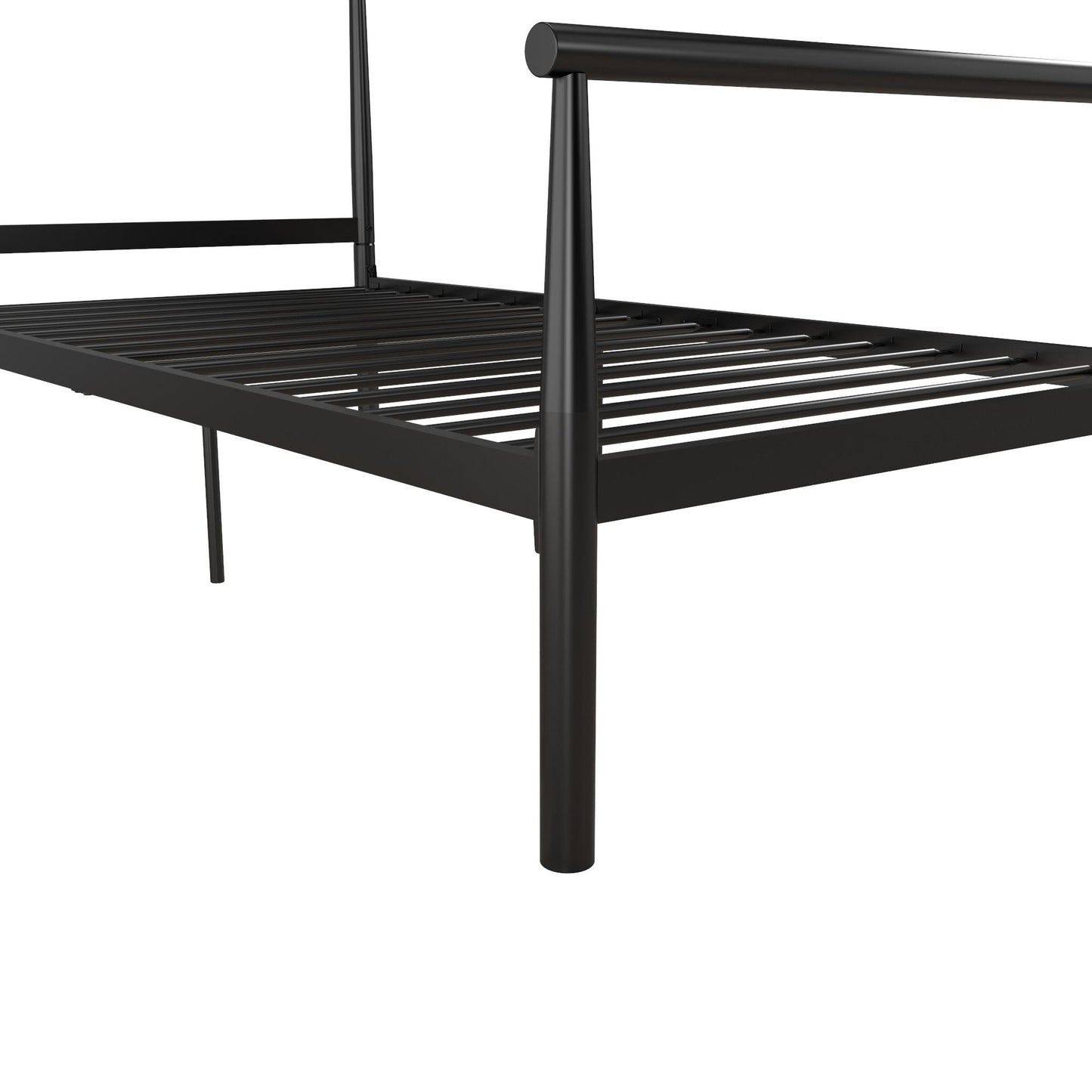 Calixa Modern Metal Bed with Multiple Height Adjustment Options - Black - Twin