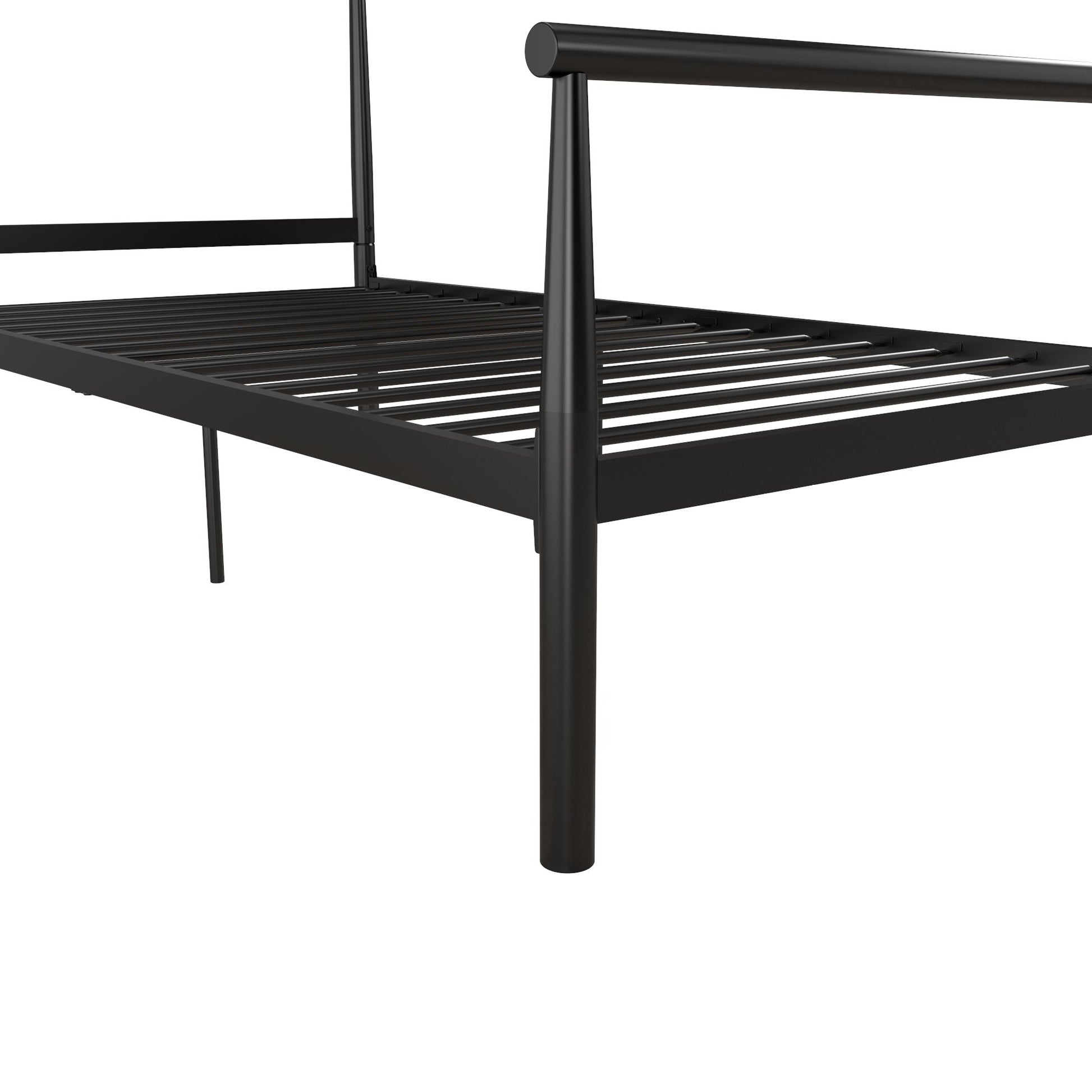 Calixa Modern Metal Bed with Multiple Height Adjustment Options - Black - Twin