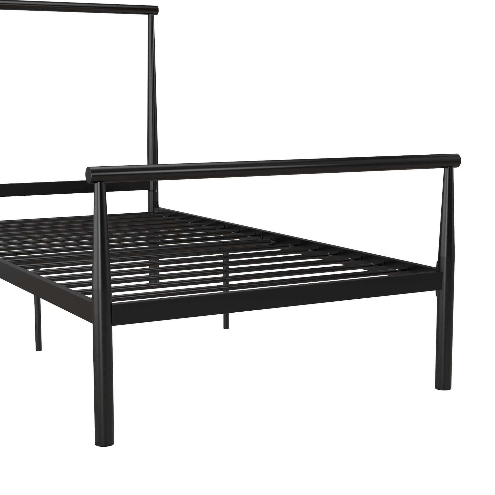 Calixa Modern Metal Bed with Multiple Height Adjustment Options - Black - Twin