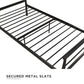 Calixa Modern Metal Bed with Multiple Height Adjustment Options - Black - Twin