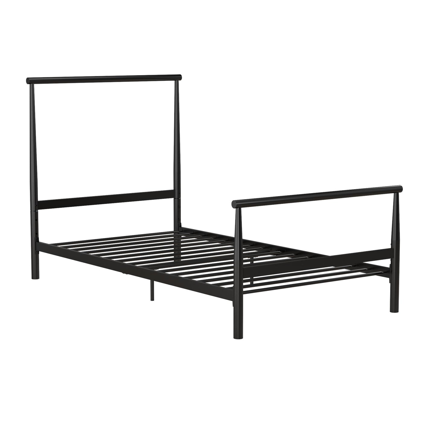 Calixa Modern Metal Bed with Multiple Height Adjustment Options - Black - Twin