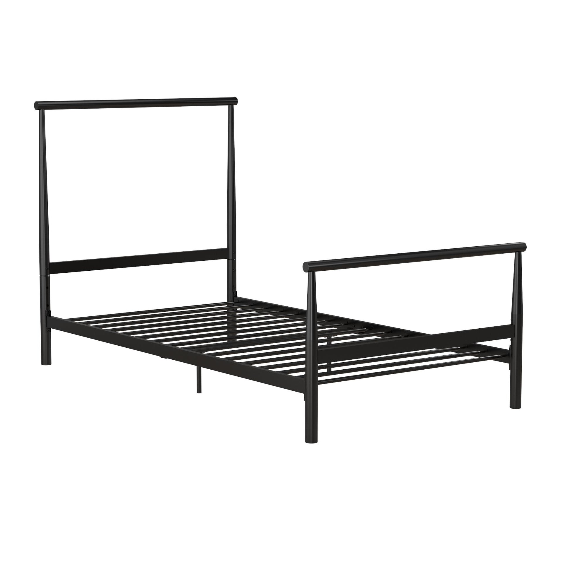 Calixa Modern Metal Bed with Multiple Height Adjustment Options - Black - Twin