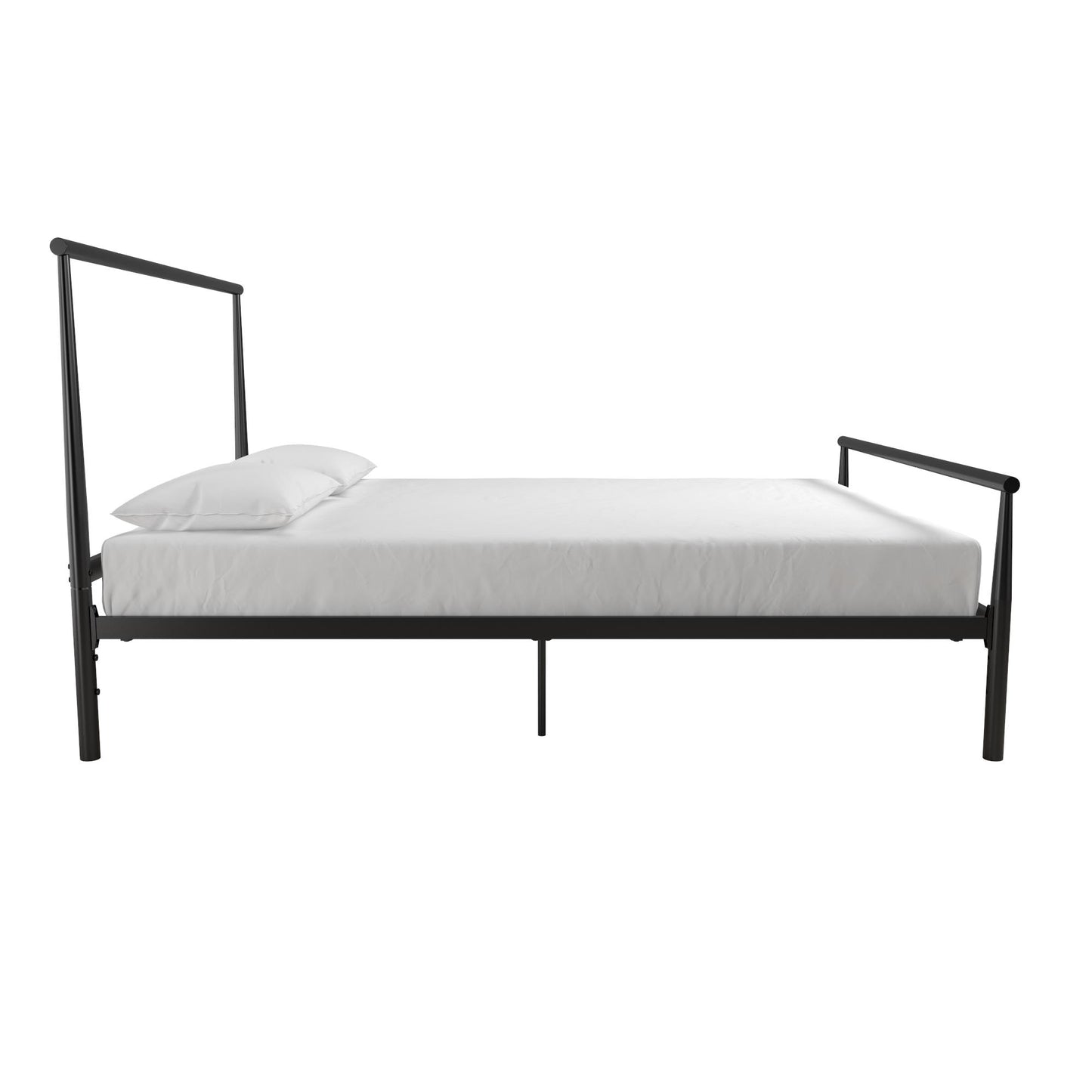 Calixa Modern Metal Bed with Multiple Height Adjustment Options - Black - Full
