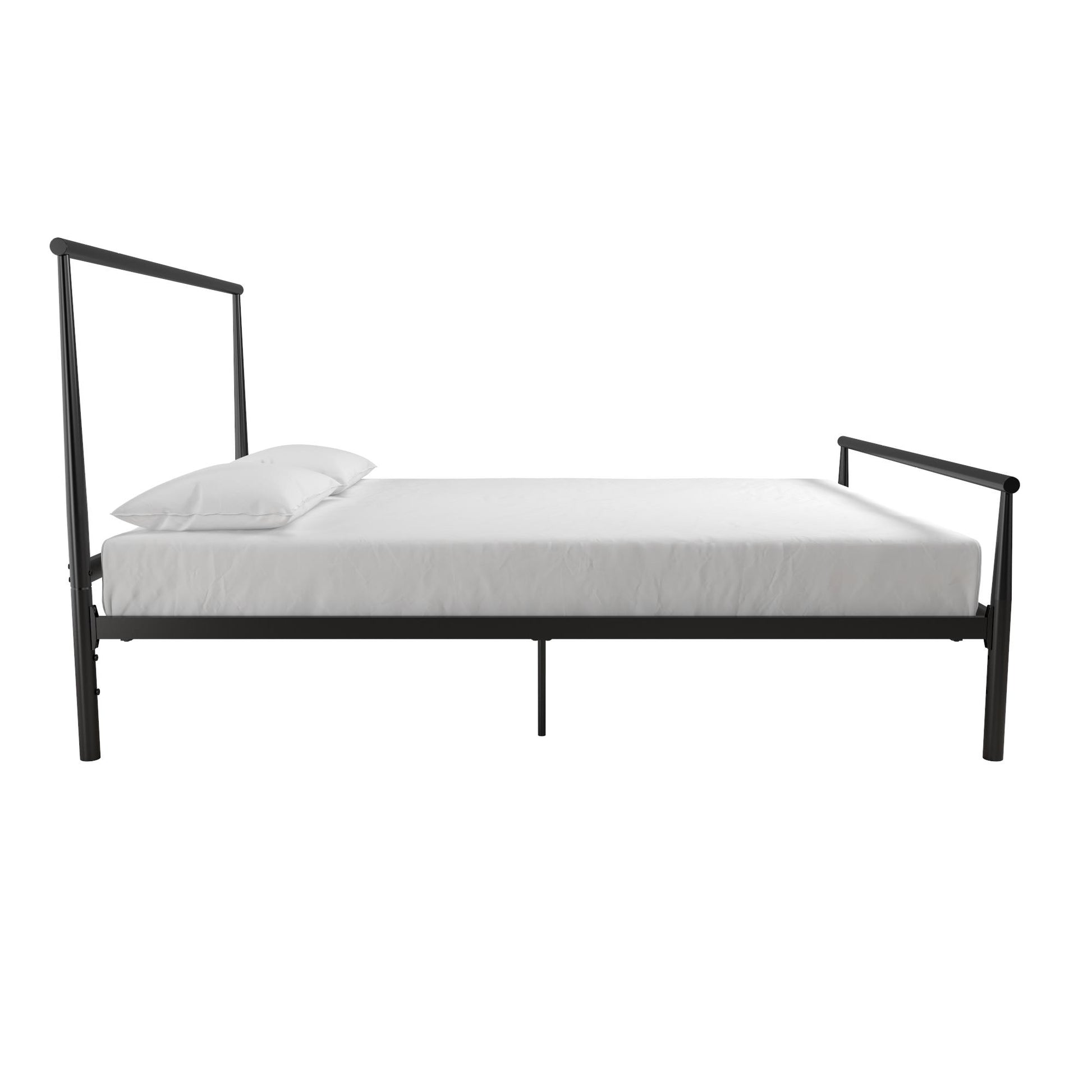 Calixa Modern Metal Bed with Multiple Height Adjustment Options - Black - Full