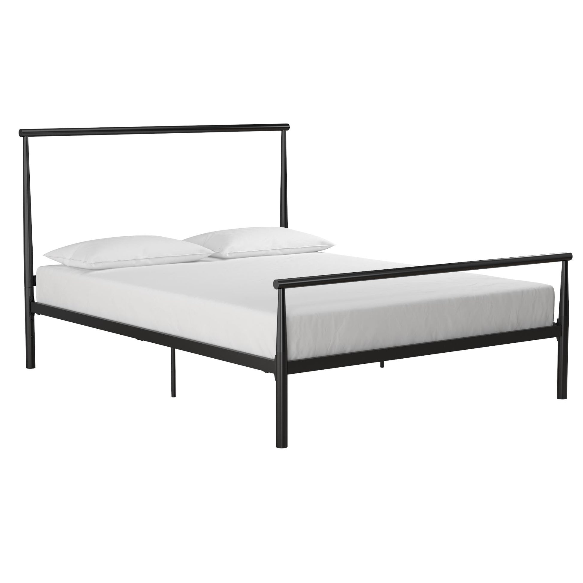 Calixa Modern Metal Bed with Multiple Height Adjustment Options - Black - Full