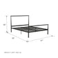 Calixa Modern Metal Bed with Multiple Height Adjustment Options - Black - Full