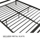 Calixa Modern Metal Bed with Multiple Height Adjustment Options - Black - Full