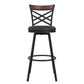 Lesley Upholstered Seat Swivel Barstool - Black