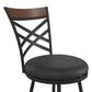 Lesley Upholstered Seat Swivel Barstool - Black
