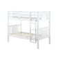 Dylan Wooden Twin over Twin Bunk Bed with Wood Slats - White