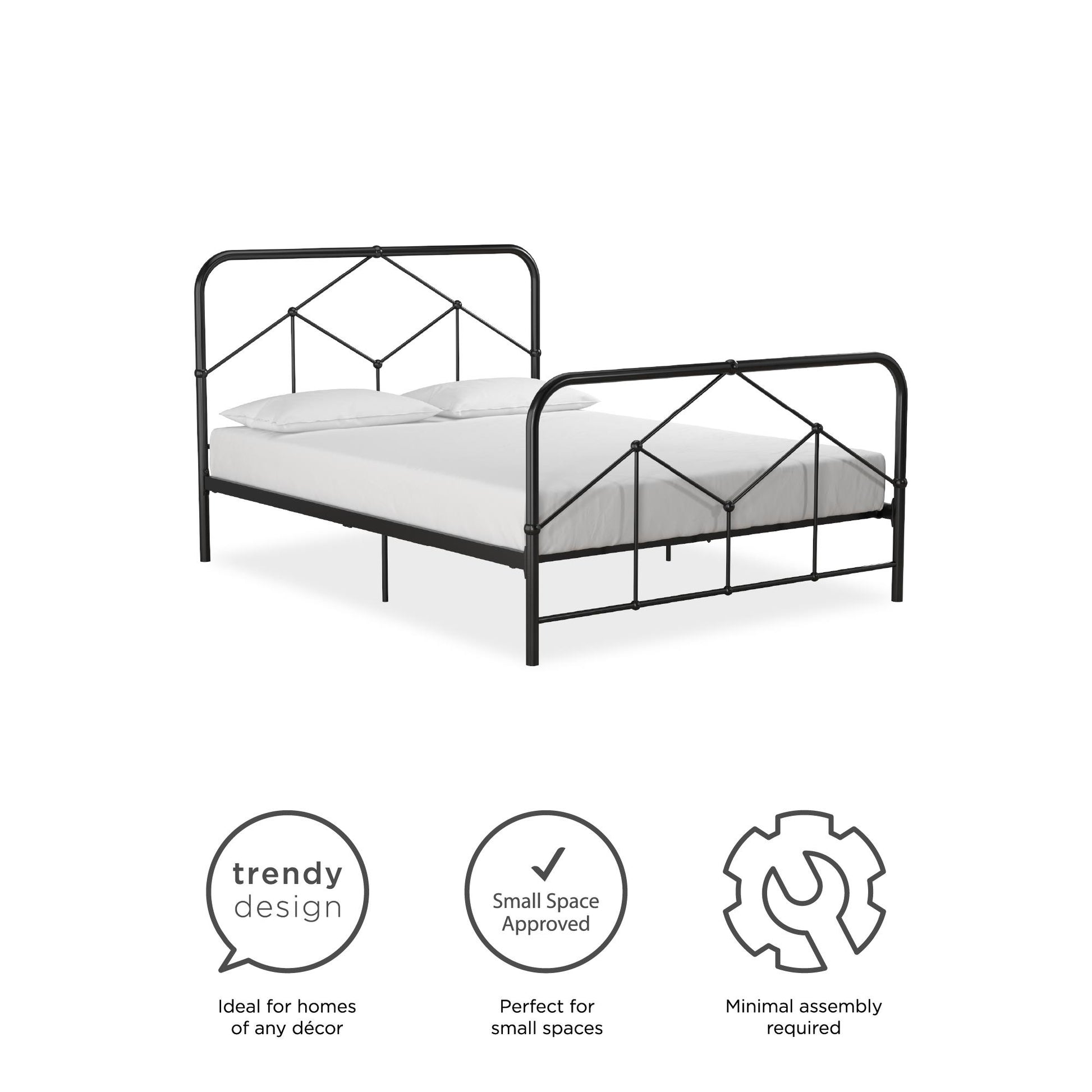 Francis Farmhouse Metal Bed - Black - Full