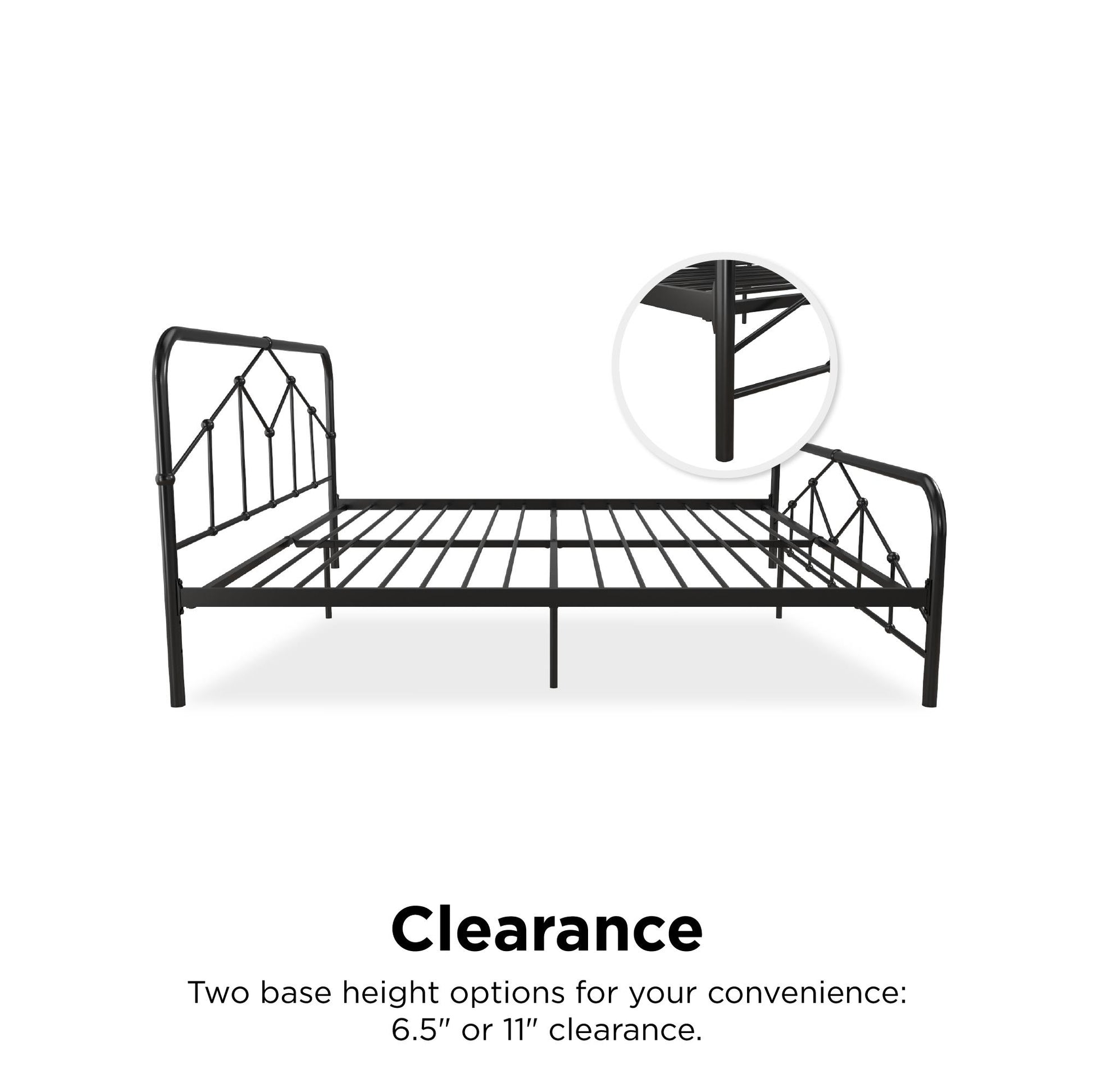 Francis Farmhouse Metal Bed - Black - King