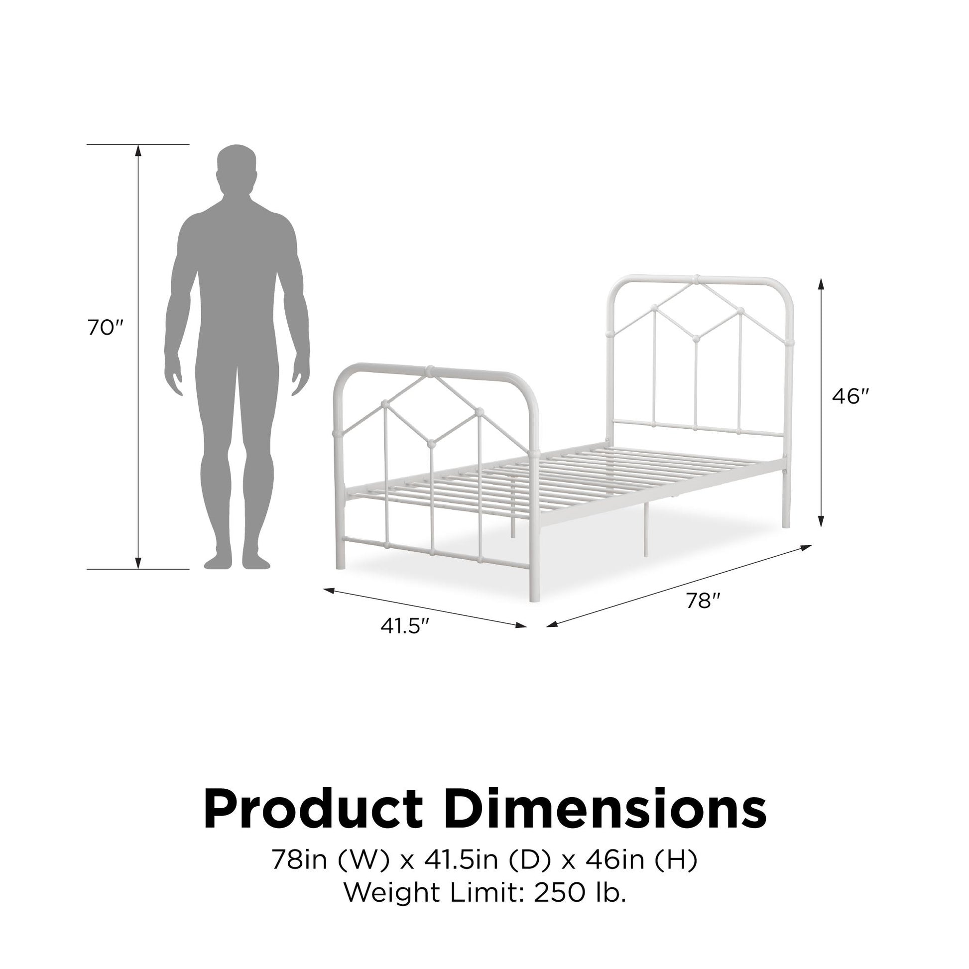Francis Farmhouse Metal Bed - White - Twin
