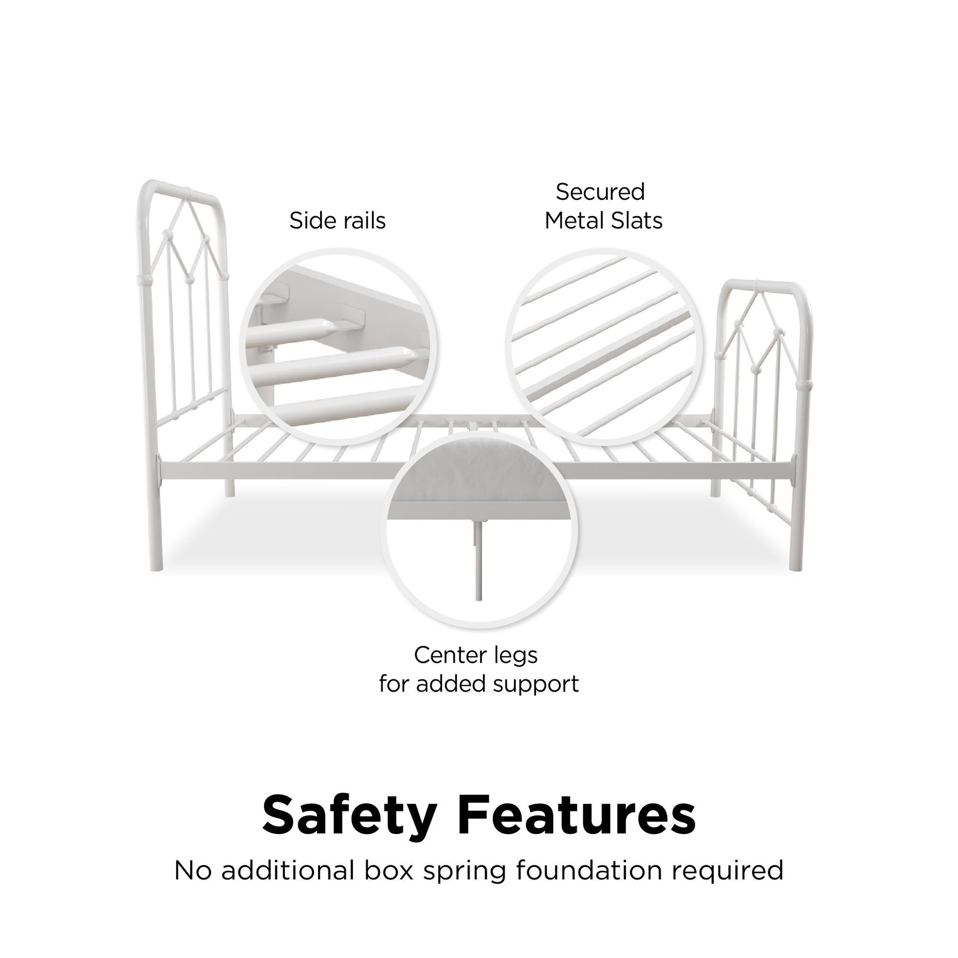 Francis Farmhouse Metal Bed - White - Twin