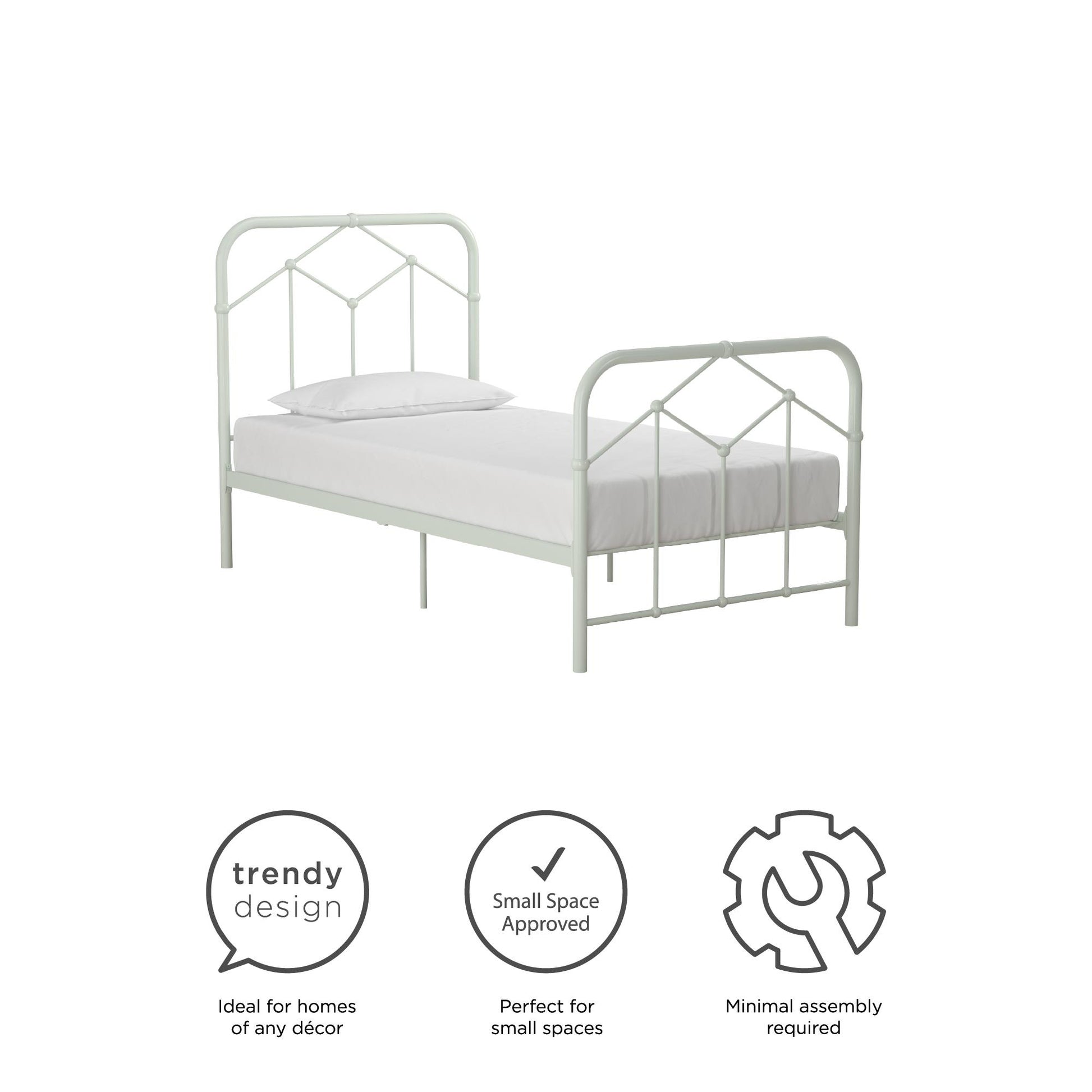 Francis Farmhouse Metal Bed - Green - Twin