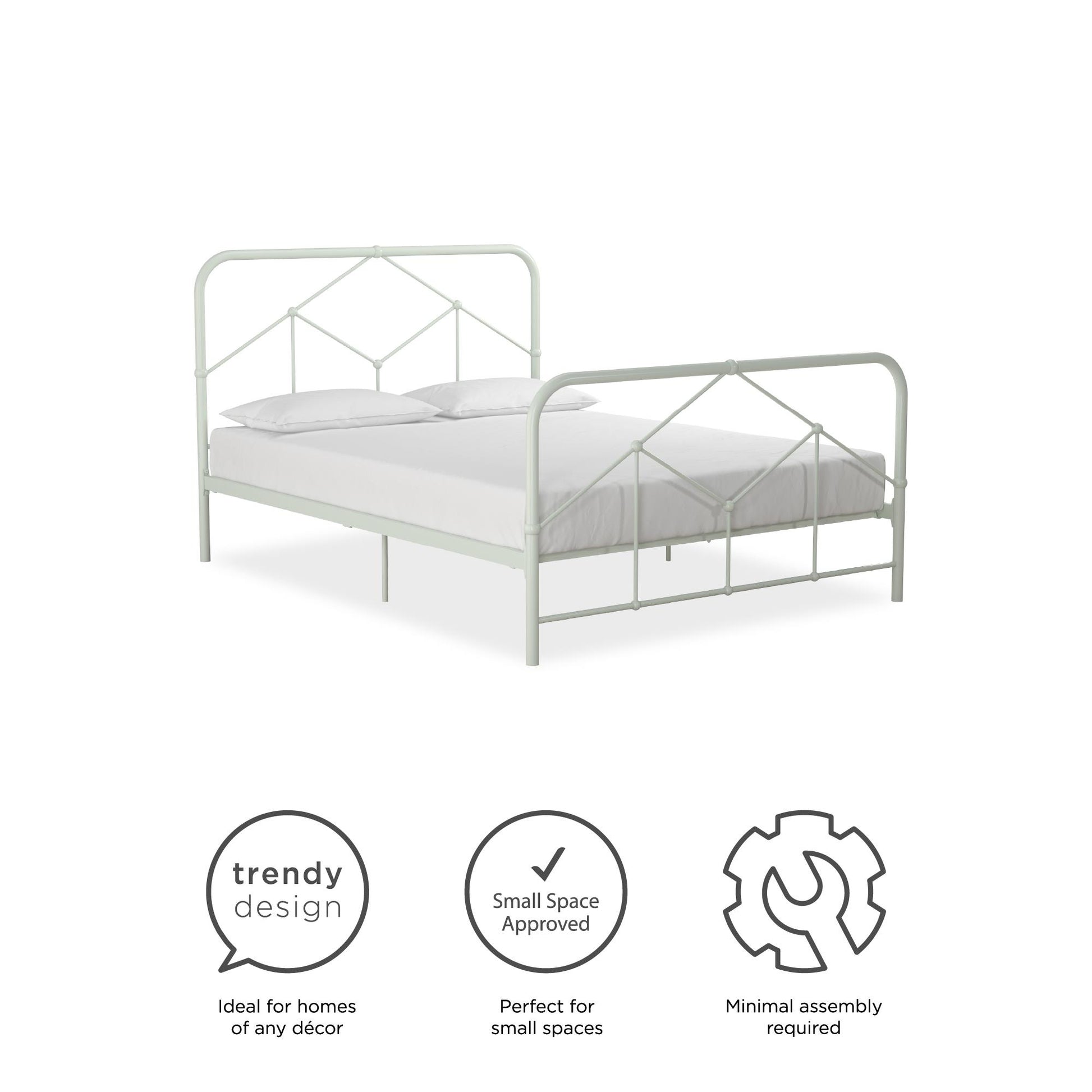 Francis Farmhouse Metal Bed - Green - Full