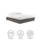 Alden Contemporary Upholstered Platform Bed with Slats - Grey Linen - King