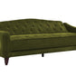 Novogratz Vintage Tufted Sofa Sleeper II, Green Velvet - Green
