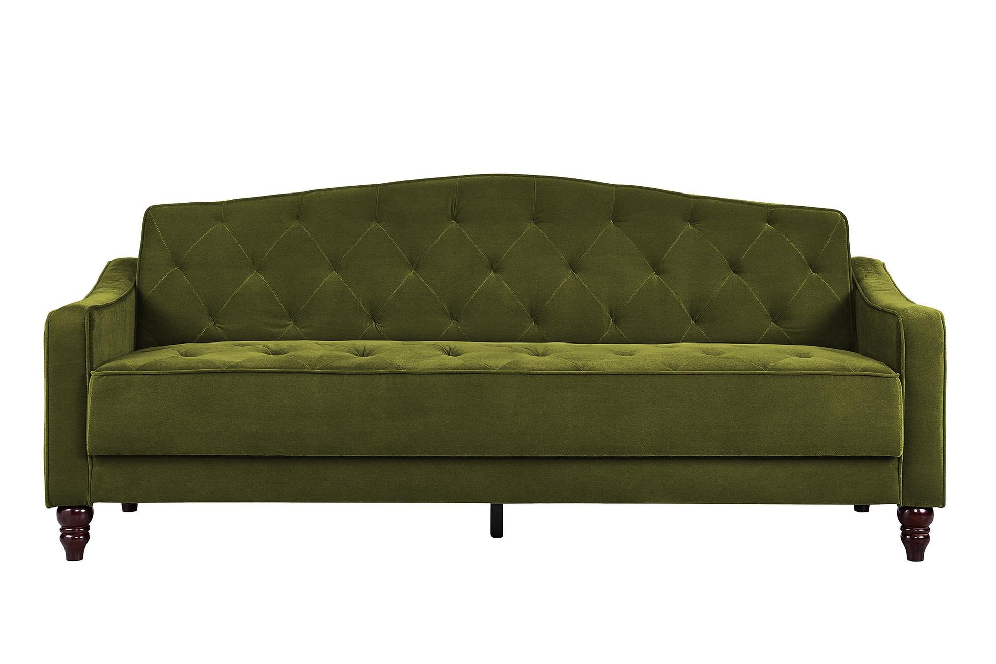 Novogratz Vintage Tufted Sofa Sleeper II, Green Velvet - Green